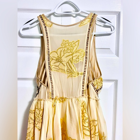 Urban Outfitters Silk, Gold Metallic and Beaded fairy core ballet-core dress - Picture 6 of 16